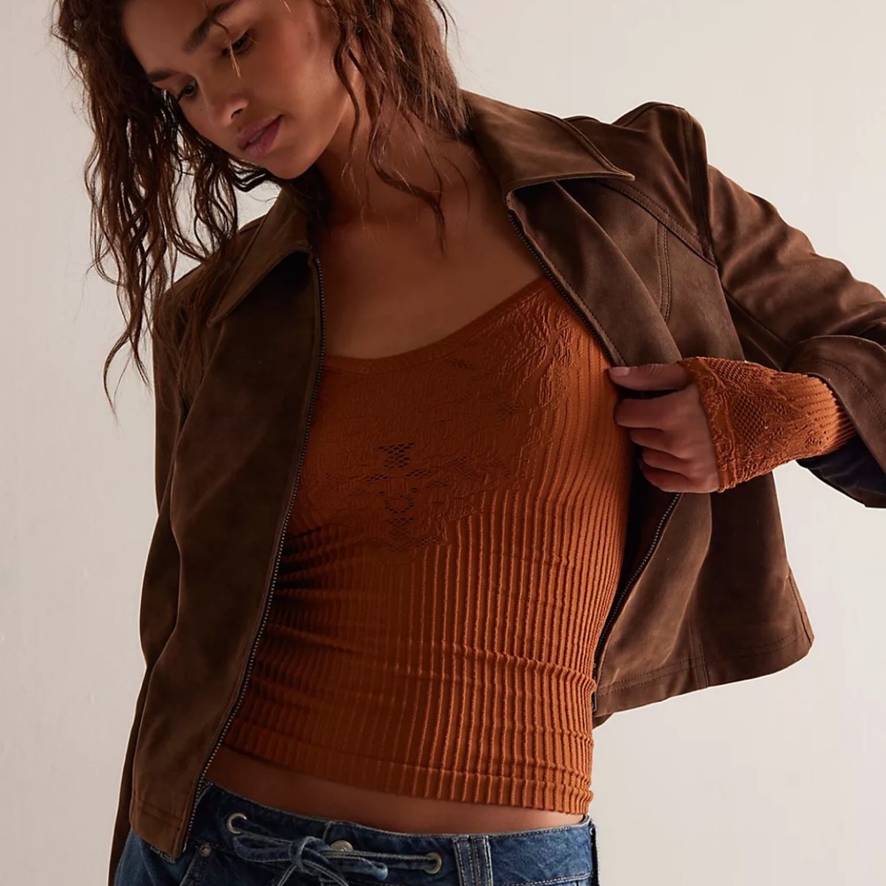Free People Dynamic Duo Rust Long Sleeve Top - Picture 2 of 4
